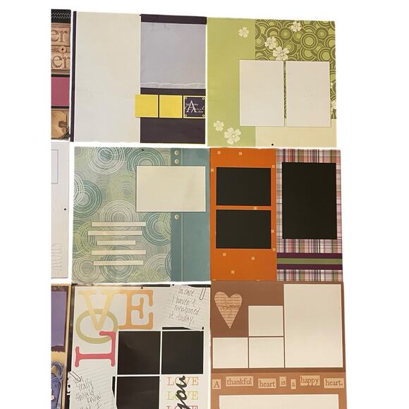 Lot Of 12 Scrapbook Layout Pages 12”X12” Premade Calendar Holidays All Ocassion - Picture 4 of 8